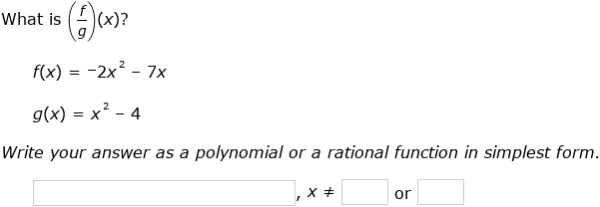 IXL - Add, subtract, multiply, and divide functions (Precalculus practice)