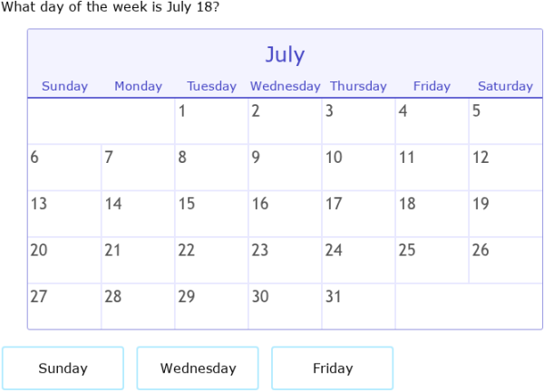 Ixl Read A Calendar I Foundations 1 Math