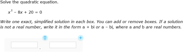 IXL - Solve a quadratic equation using the quadratic formula (Advanced ...