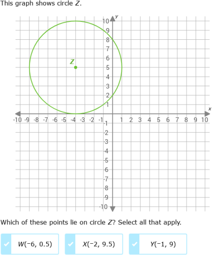 IXL - Determine if a point lies on a circle (Geometry practice)