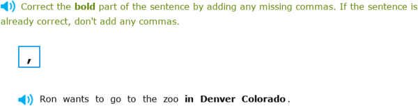 IXL | Commas with the names of places | Foundations 1 language arts