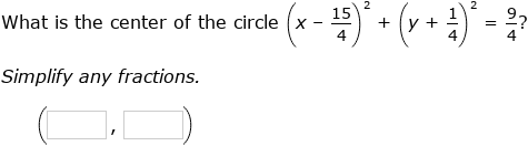 IXL - Find the center of a circle (Advanced algebra practice)